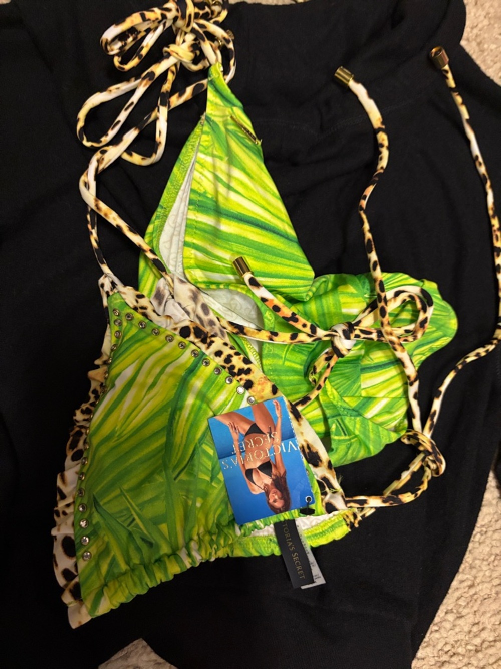 Victoria's Secret Green & Leopard Patterned Women’s Swim